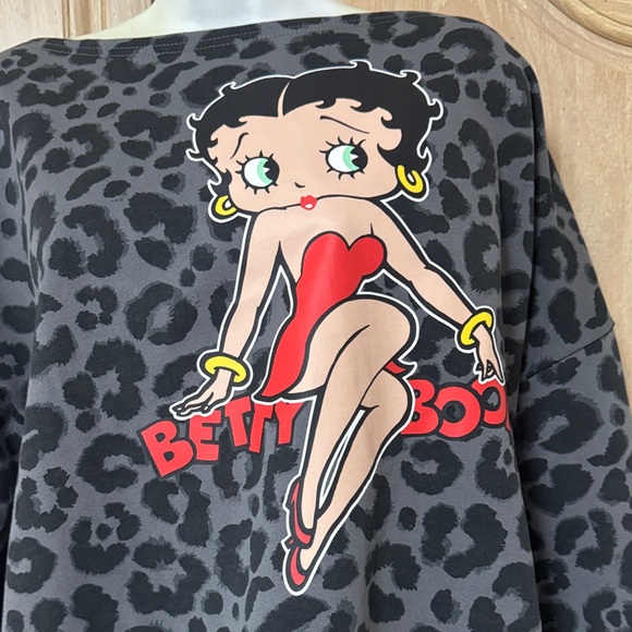 New Betty Boop Leopard Print Sweatshirt - Picture 14 of 15